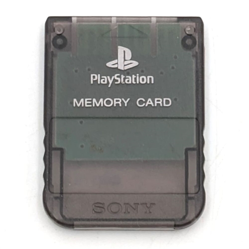 Originalt Memory Card - Mørk Gennemsigtig - 1 Mega - Playstation 1 Tilbehør (B Grade) (Genbrug) 